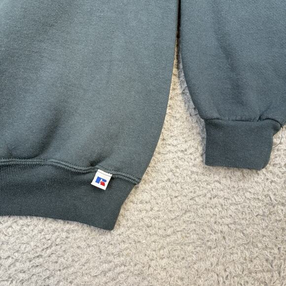 Russell Athletic Crewneck Blank Sweatshirt Forest Green 2XL VTG Y2K Faded Grunge - Picture 4 of 9